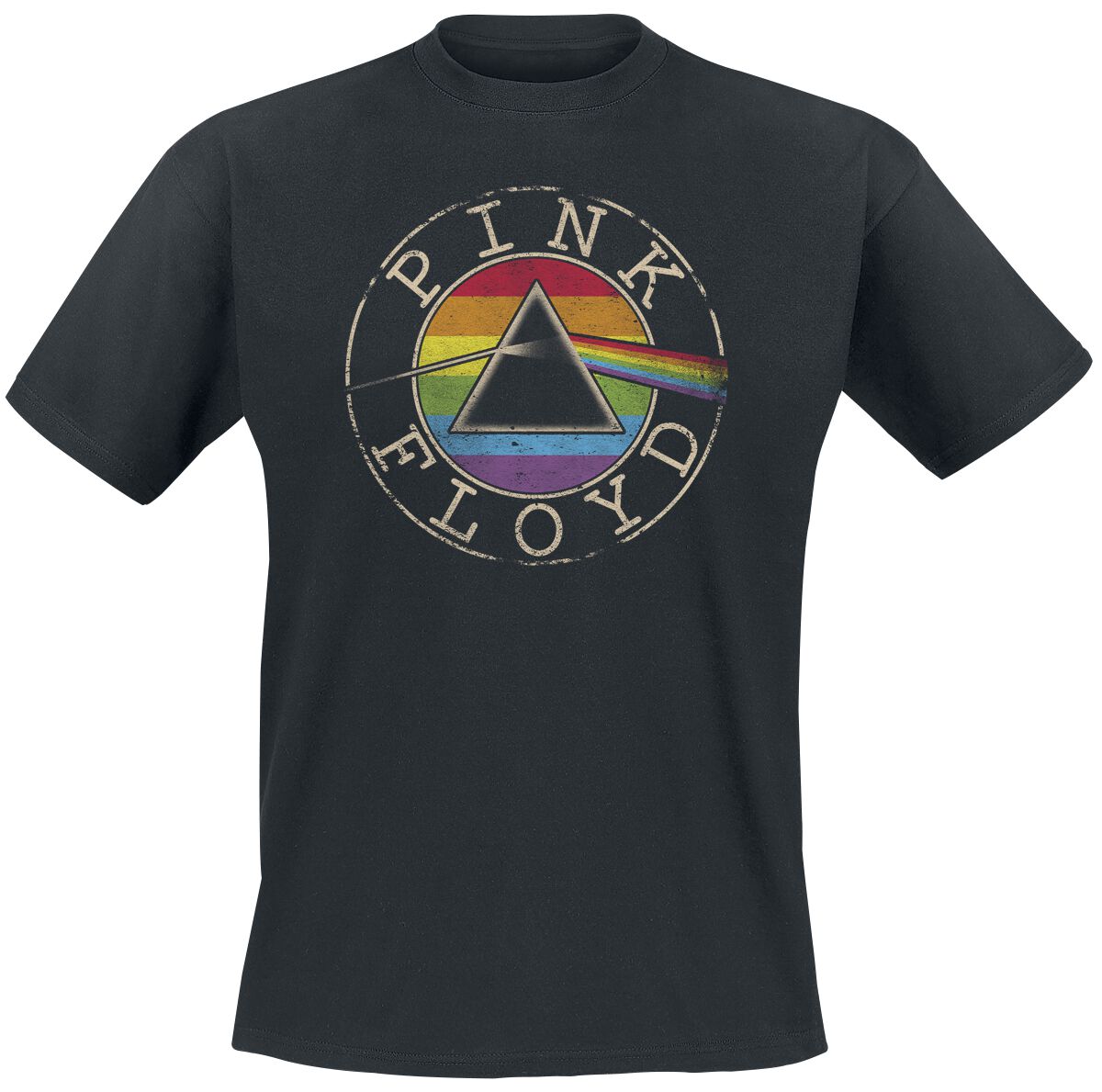 Pink Floyd Logo Rainbow T-Shirt schwarz in M von Pink Floyd