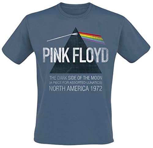 Pink Floyd North America 1972 Männer T-Shirt blau M 100% Baumwolle Band-Merch, Bands von Pink Floyd