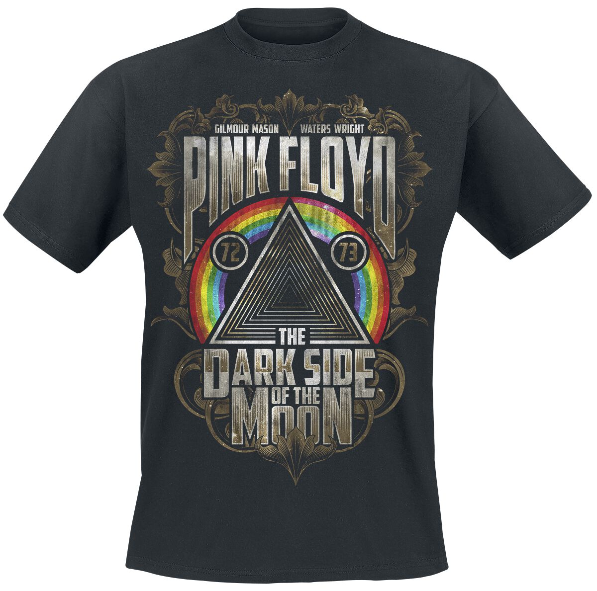 Pink Floyd T-Shirt - Dark Side - Gold Leaves - S bis XXL - für Männer - Größe L - schwarz  - Lizenziertes Merchandise! von Pink Floyd