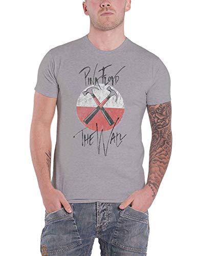 Pink Floyd T Shirt The Wall Faded Hammers Logo Nue offiziell Herren Grau L von Pink Floyd