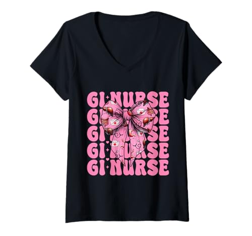 Damen GI Krankenschwester Gastroenterologie Krankenschwester Endoskopie Krankenschwester Mädchen Mama T-Shirt mit V-Ausschnitt Damen GI Krankenschwester Gastroenterologie Krankenschwester Endoskopie Krankenschwester Mädchen Mama T-Shirt mit V-Ausschnitt von Pink GI Nurse Endoscopy Colonoscopy Coquette Gifts