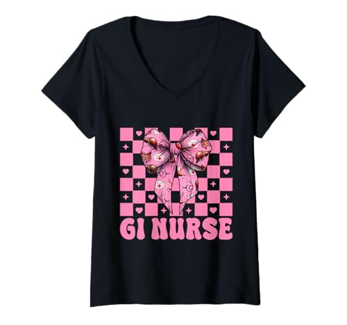 Damen GI Krankenschwester Gastroenterologie Krankenschwester Endoskopie Krankenschwester Mädchen Mama T-Shirt mit V-Ausschnitt Damen GI Krankenschwester Gastroenterologie Krankenschwester Endoskopie Krankenschwester Mädchen Mama T-Shirt mit V-Ausschnitt von Pink GI Nurse Endoscopy Colonoscopy Coquette Gifts