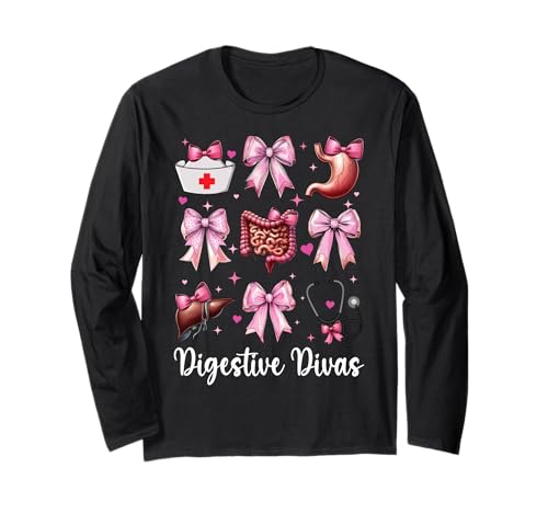 Digestive Divas Gastroenterologie Krankenschwester Endoskopie Krankenschwester Mädchen Langarmshirt Digestive Divas Gastroenterologie Krankenschwester Endoskopie Krankenschwester Mädchen Langarmshirt von Pink GI Nurse Endoscopy Colonoscopy Coquette Gifts
