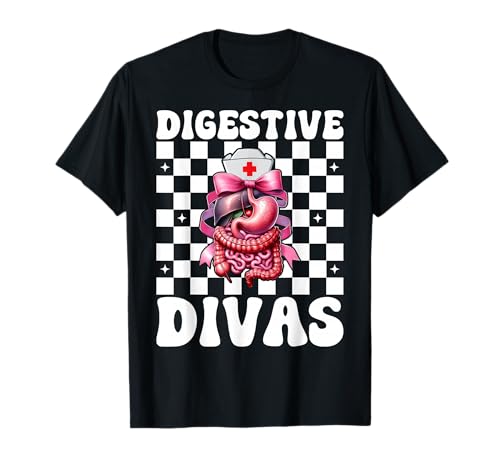 Digestive Divas Gastroenterologie Krankenschwester Endoskopie Krankenschwester Mädchen T-Shirt Digestive Divas Gastroenterologie Krankenschwester Endoskopie Krankenschwester Mädchen T-Shirt von Pink GI Nurse Endoscopy Colonoscopy Coquette Gifts