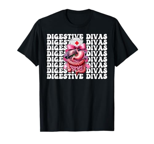 Digestive Divas Gastroenterologie Krankenschwester Endoskopie Krankenschwester Mädchen T-Shirt Digestive Divas Gastroenterologie Krankenschwester Endoskopie Krankenschwester Mädchen T-Shirt von Pink GI Nurse Endoscopy Colonoscopy Coquette Gifts