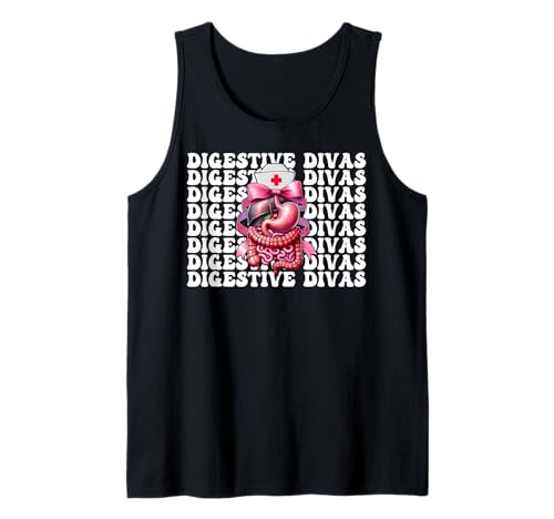 Digestive Divas Gastroenterologie Krankenschwester Endoskopie Krankenschwester Mädchen Tank Top Digestive Divas Gastroenterologie Krankenschwester Endoskopie Krankenschwester Mädchen Tank Top von Pink GI Nurse Endoscopy Colonoscopy Coquette Gifts
