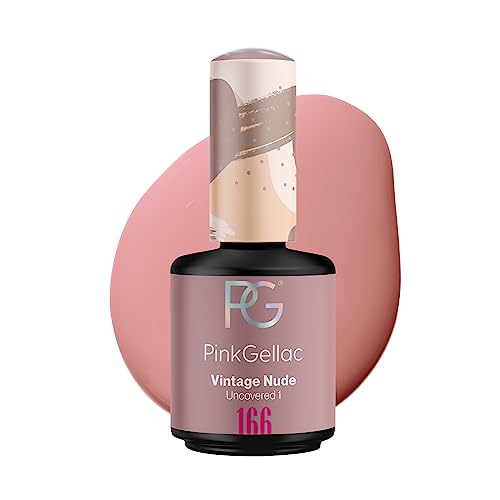 Pink Gellac UV Nagellack - 166 Vintage Nude 15 ml - Gel Lack Rosa - Lang Anhaltender Nude Gel Polish - Einfache Entfernung Shellac Nagellack - Nail Gel Polish - UV Nagellack Made in Holland von Pink Gellac