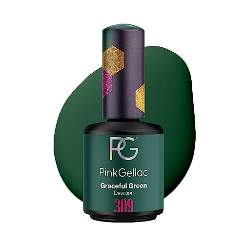 Pink Gellac UV Gel Nagellack - 309 Graceful Green 15 ml - Shellac Nagellack Grün - Gel Nail Polish - Gelnagellack für UV Lampe - Einfache Anwendung Gel Lack - UV Nagellack Made in Holland von Pink Gellac