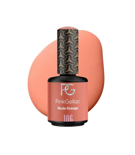 Pink Gellac UV Gel Nagellack - 106 Nude Orange 15 ml - Gel Lack Orange - Lang Anhaltender Gellack UV - Einfache Entfernung Shellac Nagellack - Nail Gel Polish - UV Nagellack Made in Holland von Pink Gellac