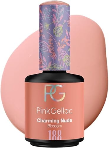 Pink Gellac UV Gel Nagellack - 188 Charming Nude 15 ml - Shellac Nagellack Nude - Gel Nail Polish - Gelnagellack für UV Lampe - Einfache Anwendung Gel Lack - UV Nagellack Made in Holland von Pink Gellac