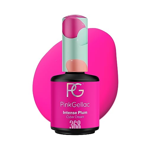 Pink Gellac UV Gel Nagellack - 368 Intense Plum 15 ml - Shellac Nagellack Violett - Gel Nail Polish - Gelnagellack für UV Lampe - Einfache Anwendung Gel Lack - UV Nagellack Made in Holland von Pink Gellac