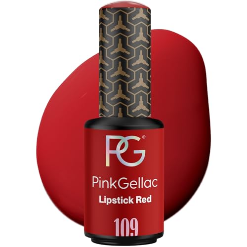 Pink Gellac Gel Nagellack UV - 109 Lipstick Red 8 ml - Gelnagellack für UV Lampe - Rot - Einfache Anwendung Nail Polish für 14 Tage Salonqualität - Veganer Gellack Made in Holland von Pink Gellac