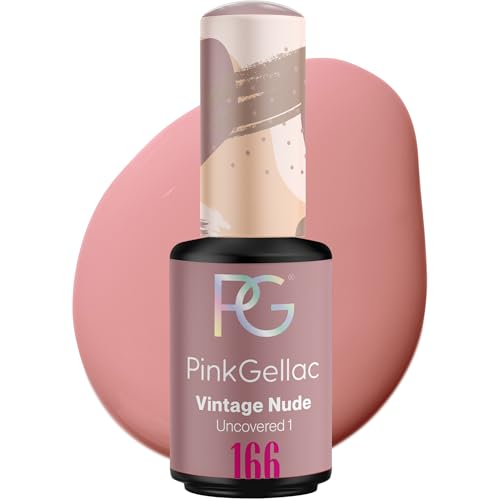 Pink Gellac Gel Nagellack UV - 166 Vintage Nude 8 ml - Gelnagellack für UV Lampe - Rosa - Einfache Anwendung Nail Polish für 14 Tage Salonqualität - Veganer Gellack Made in Holland von Pink Gellac