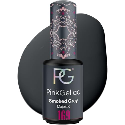 Pink Gellac Gel Nagellack UV - 169 Smoked Grey 8 ml - Gelnagellack für UV Lampe - Grau - Einfache Anwendung Nail Polish für 14 Tage Salonqualität - Veganer Gellack Made in Holland von Pink Gellac