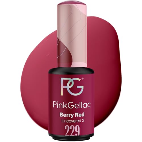 Pink Gellac Gel Nagellack UV - 229 Berry Red 8 ml - Gelnagellack für UV Lampe - Rot - Einfache Anwendung Nail Polish für 14 Tage Salonqualität - Veganer Gellack Made in Holland von Pink Gellac