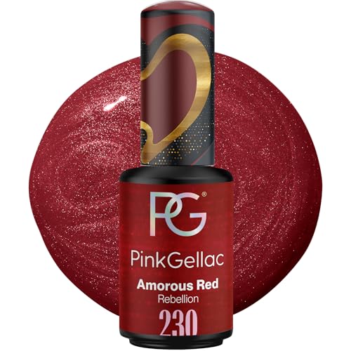 Pink Gellac Gel Nagellack UV - 230 Amorous Red 8 ml - Gelnagellack für UV Lampe - Rot - Einfache Anwendung Nail Polish für 14 Tage Salonqualität - Veganer Gellack Made in Holland von Pink Gellac