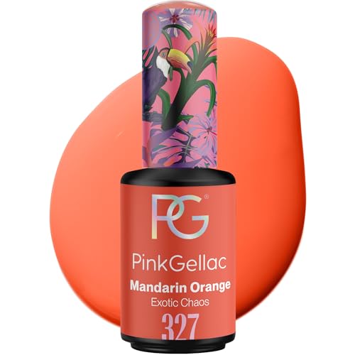 Pink Gellac Gel Nagellack UV - 327 Mandarin Orange 8 ml - Gelnagellack für UV Lampe - Orange - Einfache Anwendung Nail Polish für 14 Tage Salonqualität - Veganer Gellack Made in Holland von Pink Gellac