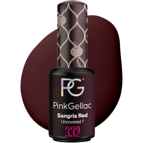 Pink Gellac Gel Nagellack UV - 332 Sangria Red 8 ml - Gelnagellack für UV Lampe - Rot - Einfache Anwendung Nail Polish für 14 Tage Salonqualität - Veganer Gellack Made in Holland von Pink Gellac