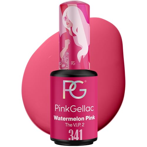 Pink Gellac Gel Nagellack UV - 341 Watermelon Pink 8 ml - Gelnagellack für UV Lampe - Pink - Einfache Anwendung Nail Polish für 14 Tage Salonqualität - Veganer Gellack Made in Holland von Pink Gellac