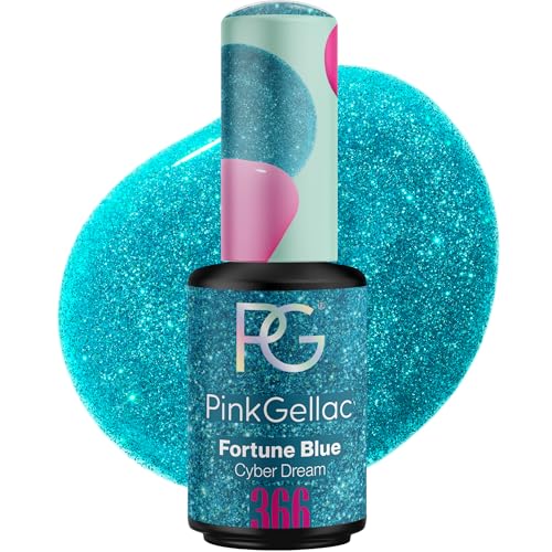 Pink Gellac Gel Nagellack UV - 366 Fortune Blue 8 ml - Gelnagellack für UV Lampe - Blau - Einfache Anwendung Nail Polish für 14 Tage Salonqualität - Veganer Gellack Made in Holland von Pink Gellac