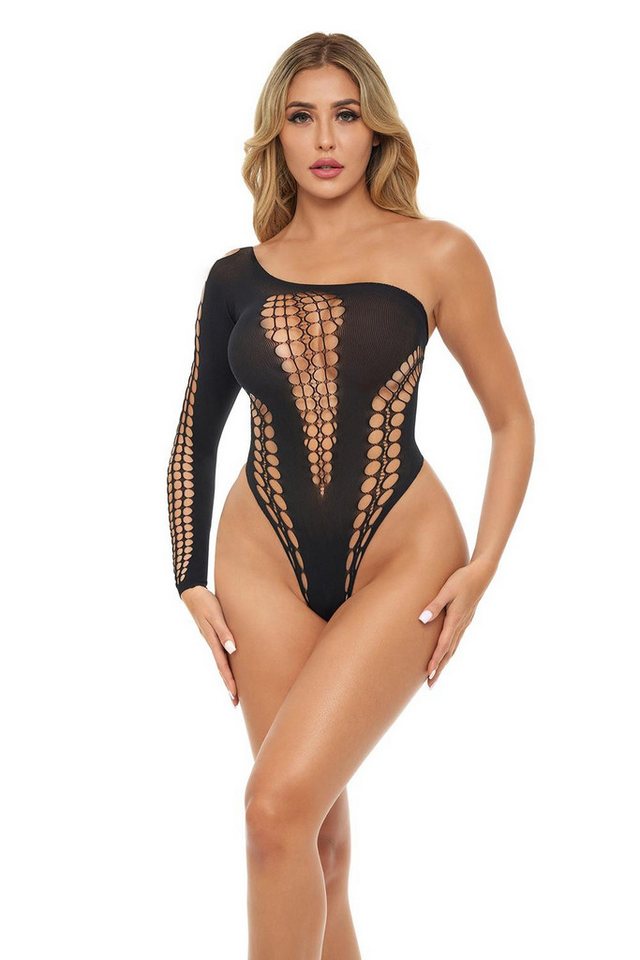 Pink Lipstick Lingerie Stringbody Body mit tiefem Netz-Ausschnitt - schwarz von Pink Lipstick Lingerie