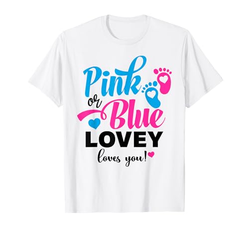 Rosa oder Blau Lovey Loves You Gender Reveal Baby Ankündigung T-Shirt Rosa oder Blau Lovey Loves You Gender Reveal Baby Ankündigung T-Shirt von Pink Or Blue Gender Reveal Baby Announcement