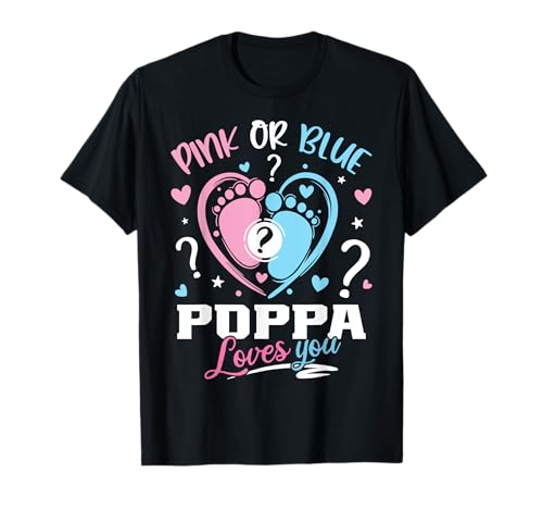 Rosa oder Blau Poppa liebt dich Gender Reveal Baby T-Shirt von Pink Or Blue Gifts Gender Reveal Baby