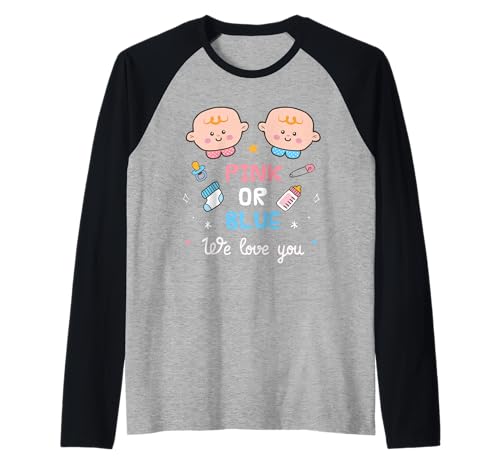Rosa oder Blau We Love You Schwangerschaftsankündigung Baby Raglan Rosa oder Blau We Love You Schwangerschaftsankündigung Baby Raglan von Pink Or Blue We Love You