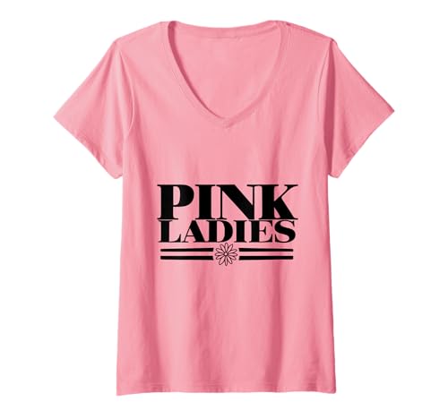 Damen Pinkes Design für rosa Frauen Party Mädchen T-Shirt mit V-Ausschnitt von Pink Party Girl Gifts Store
