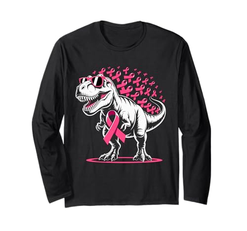 Pink Ribbon T Rex Kinder Brustkrebs-Bewusstsein Jungen Kleinkind Langarmshirt Pink Ribbon T Rex Kinder Brustkrebs-Bewusstsein Jungen Kleinkind Langarmshirt von Pink Ribbon Breast Cancer Awareness Kids Men Women