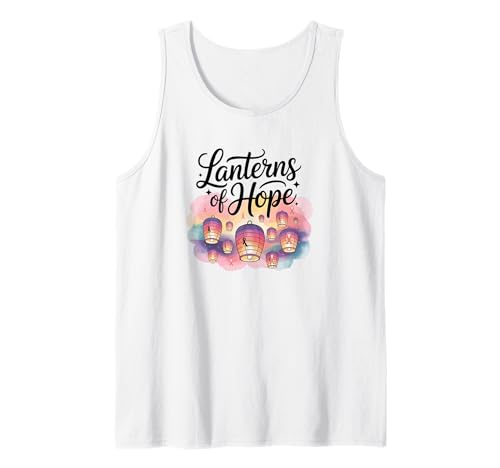 Lanterns of Hope Brustkrebsbewusstsein Herren Damen Tank Top Lanterns of Hope Brustkrebsbewusstsein Herren Damen Tank Top von Pink Ribbon Floating Lanterns Support Shirts