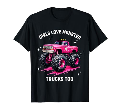 Mädchen lieben Monster Trucks Too 1/2 Dark T-Shirt Mädchen lieben Monster Trucks Too 1/2 Dark T-Shirt von Pink Star Truck Graphic Tee for Girls