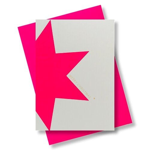 Pink Stories Briefkarte Merry Christmas Stern von Pink Stories