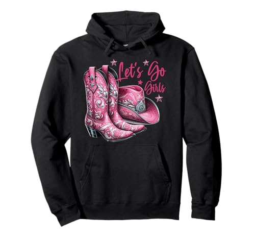 Lets Go Girls Pinke Western Stiefel Cowboyhut Frauenpower Pullover Hoodie Lets Go Girls Pinke Western Stiefel Cowboyhut Frauenpower Pullover Hoodie von Pink Western Country Stiefel Designs & Geschenke
