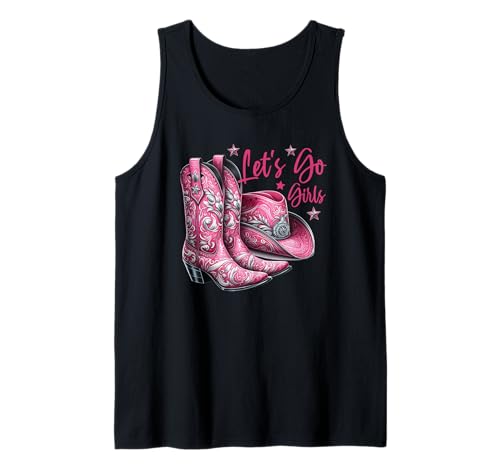 Lets Go Girls Pinke Western Stiefel Cowboyhut Frauenpower Tank Top Lets Go Girls Pinke Western Stiefel Cowboyhut Frauenpower Tank Top von Pink Western Country Stiefel Designs & Geschenke