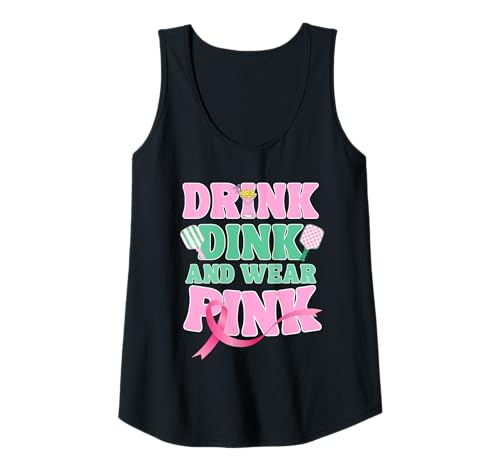 Damen Brustkrebs Pickleball Drink Dink Wear Pink Support Girls Tank Top von Pink for Pickleball Shirts by Southerngal