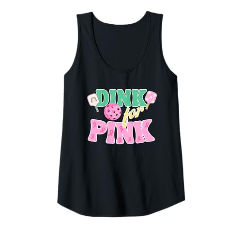 Damen Preppy Pickleball Dink zur Sensibilisierung für Pink Breast Cancer Tank Top von Pink for Pickleball Shirts by Southerngal