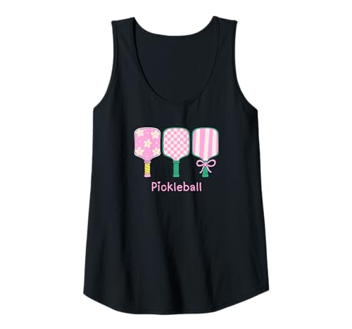 Damen Rosafarbenes Pickleball-T-Shirt Preppy Breast Cancer Dink in Rosa Tank Top von Pink for Pickleball Shirts by Southerngal