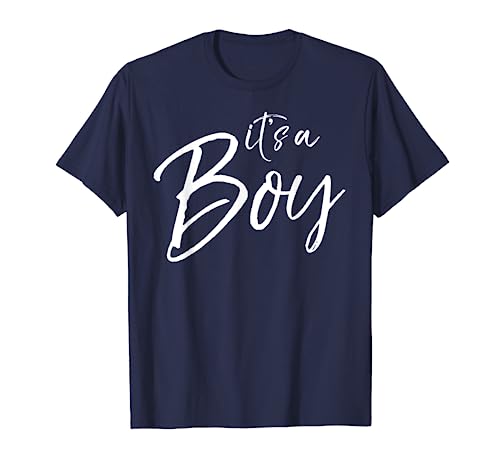 Gender Reveal Shirt Cute Boy Announcement Item It's a Boy T-Shirt von Pink or Blue Gender Reveal Party Design Studio