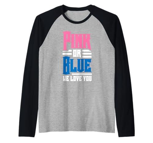Pink oder Blau We Love You Geschlecht Enthüllung Baby Ankündigung Raglan von Pink or Blue We Love You Gender Reveal Gifts