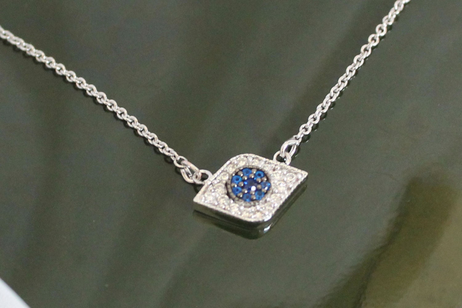 Böses Auge Und/Oder Hamsa Hand Schichtung Halskette, Halsband Blaues Auge, .925sterling Silber Kette, Schutzsymbol, Viel Glück Charme von PinkChemistry