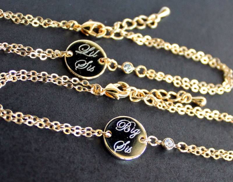 Große Oder Kleine Verbindungsschwester Armband Mit Zirkonia, Große Schwester, Schwester von PinkChemistry