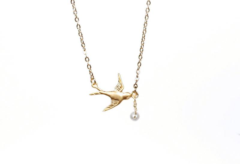 Sparrow Tragen Eine Süßwassersee Perlenkette 14K Gold Gefüllt Kette, Mutter, Handarbeit, Hochzeit, Brautjungfer Geschenk von PinkChemistry