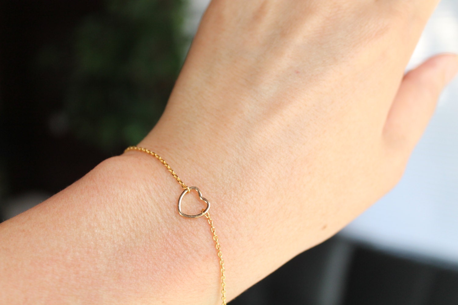 Winziges Gold Offenes Herz Armband von PinkChemistry