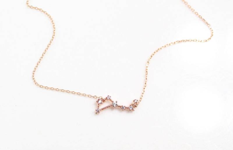 sternzeichen-Konstellation-Halskette in Gold/Silber/Rotgold, Alle Zeichen Zur Verfügung, Geburt Anhänger Halskette, Astrologie, Horoskop von PinkChemistry