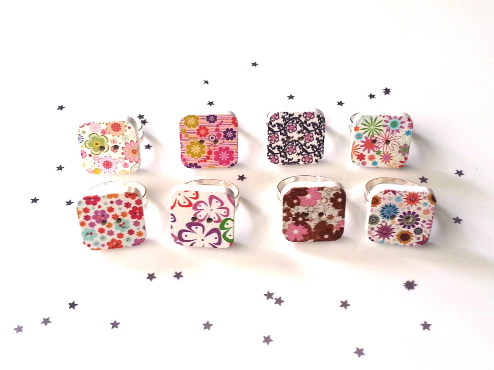 Knopfring - Verstellbarer Ring Versilberter Knopfschmuck Retro Shabby Chic von PinkEclipseDesigns