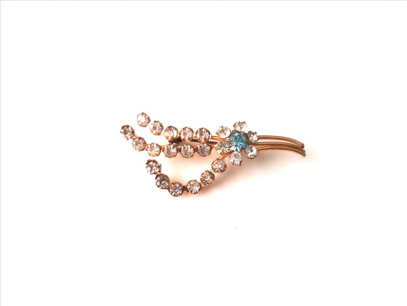 Vintage Gold Ton Kristall Blumen Brosche - Schmuck Geschenk Für Sie von PinkEclipseDesigns