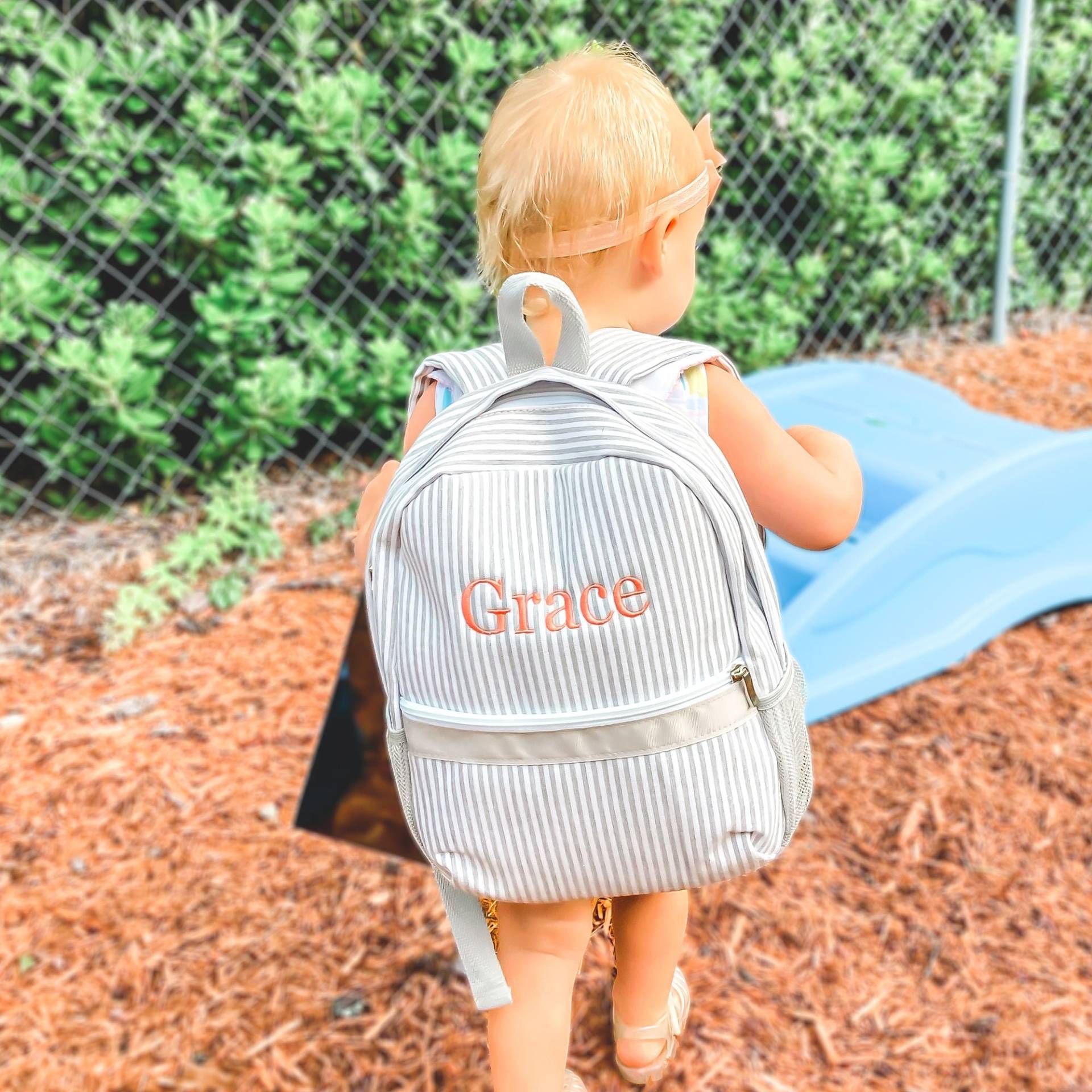Personalisierte Baby Rucksäcke, Monogramm Kleinkind Seersucker Rucksack, Vorschulbuch Tasche, Personalisierte Geschenke Personalisierte Baby Rucksäcke, Monogramm Kleinkind Seersucker Rucksack, Vorschulbuch Tasche, Personalisierte Geschenke von PinkEverAfter