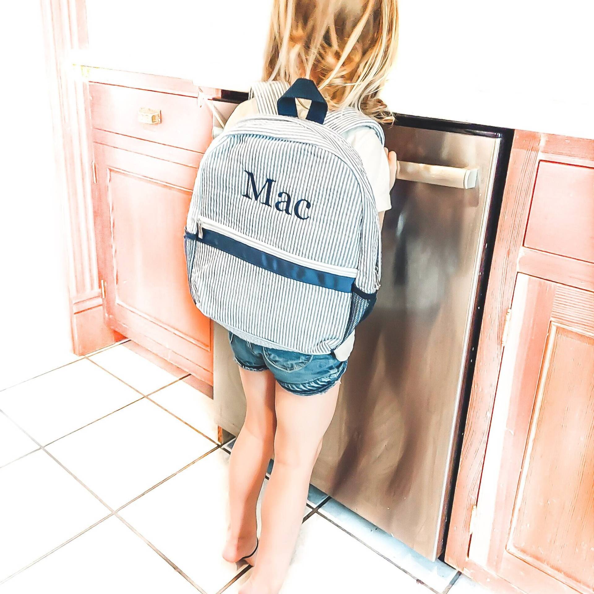 Personalisierte Baby Rucksäcke, Monogramm Kleinkind Seersucker Rucksack, Vorschulbuch Tasche, Personalisierte Geschenke Personalisierte Baby Rucksäcke, Monogramm Kleinkind Seersucker Rucksack, Vorschulbuch Tasche, Personalisierte Geschenke von PinkEverAfter