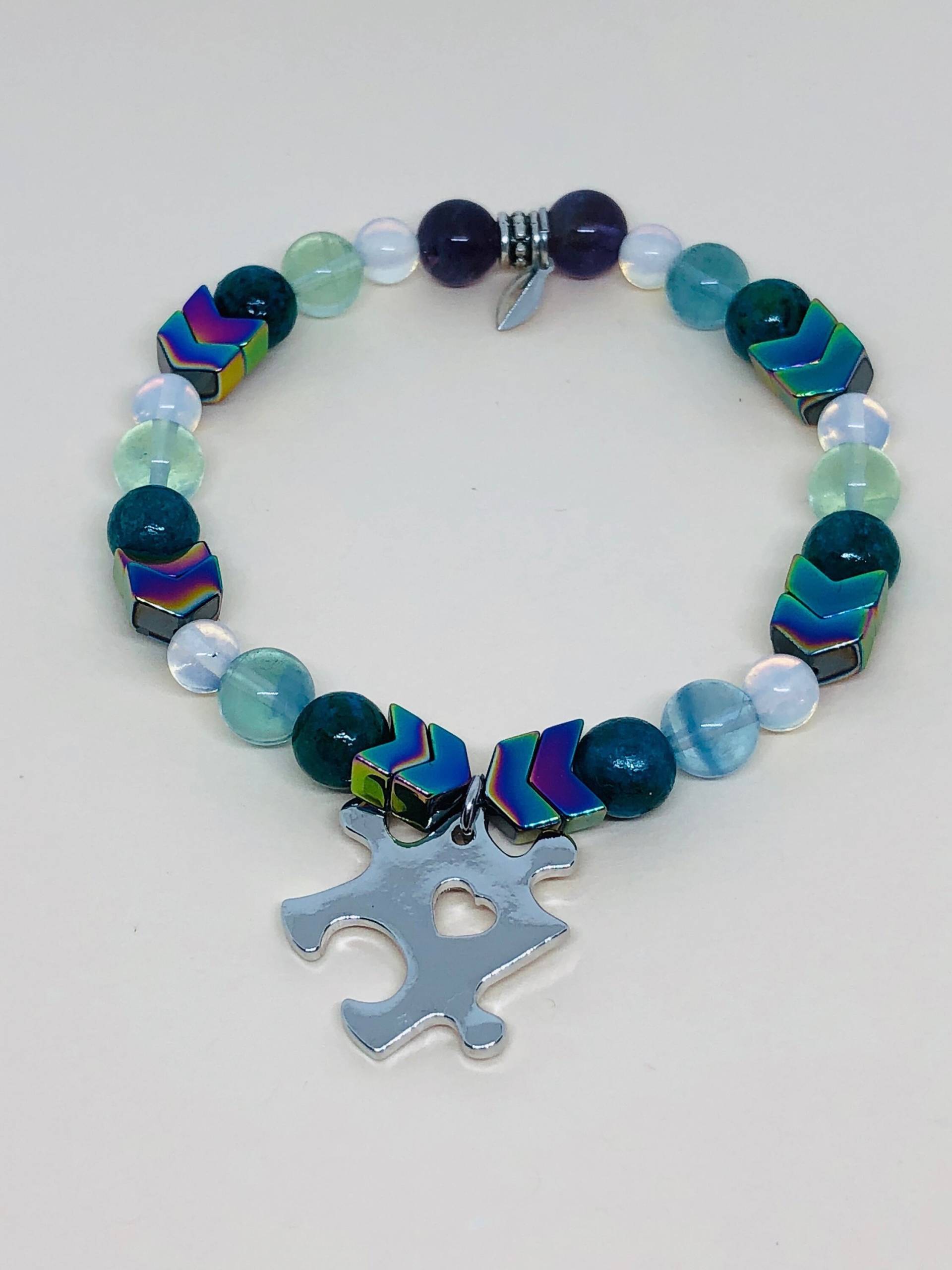 Edelstein Perlen Armband, Autismus Bewusstsein Schmuck, Inspirierende Armband Edelstein Perlen Armband, Autismus Bewusstsein Schmuck, Inspirierende Armband von PinkFeatherMoon